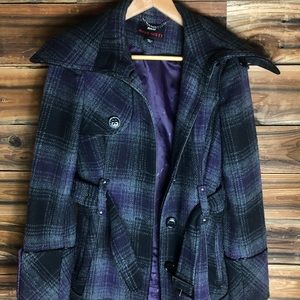 PURPLE AND BLACK PEA COAT ❄️